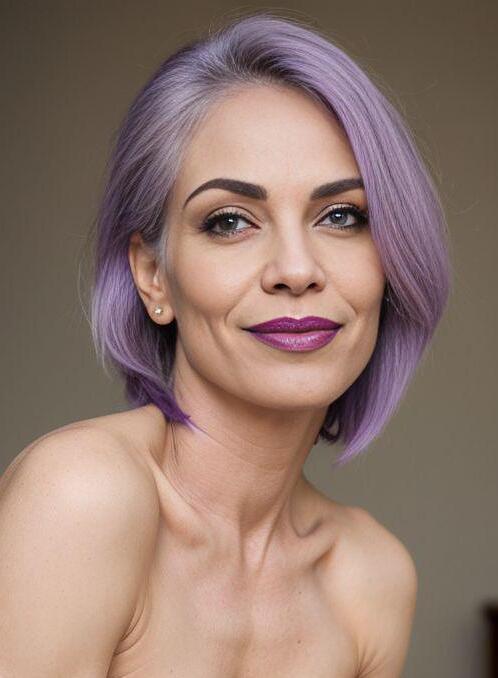 AI Porn Image of Happy Purple Indian Stand Up 40-50 Years Old