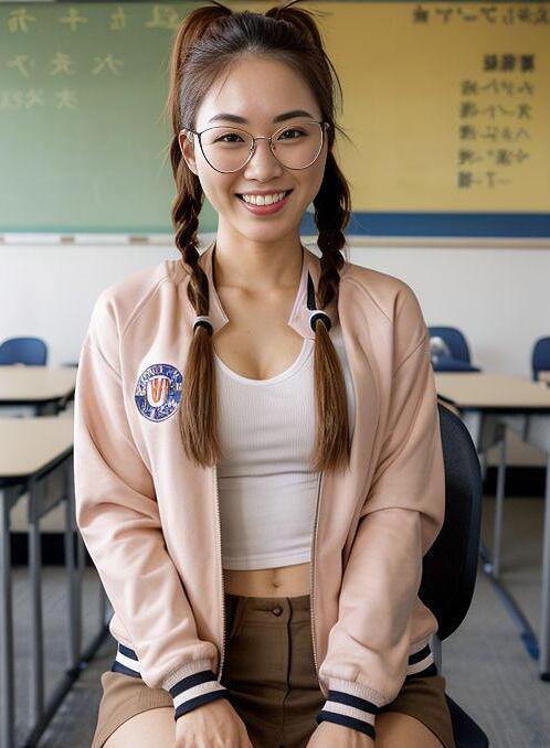 AI Porn Image of Japanese Classroom University Jacket 1 Woman 18 Years Old Teen (18+)