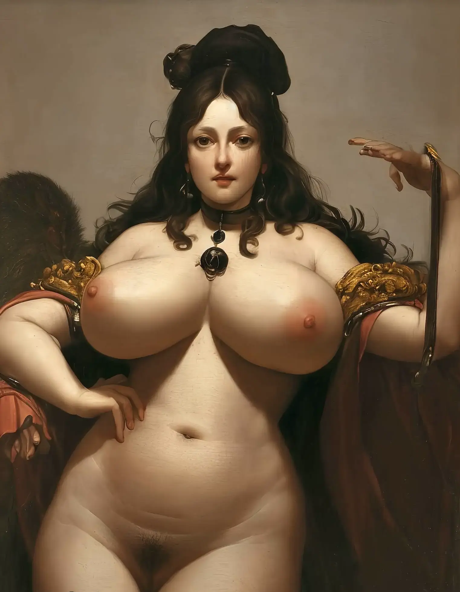 AI Porn Image of chubby gigantic boobs thick