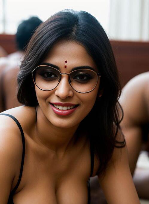 AI Porn Image of Indian Glasses Happy Orgy Gang bang