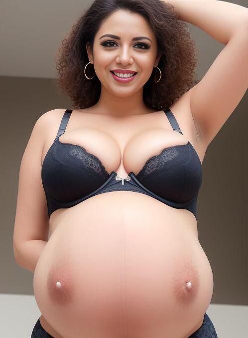 AI Porn Image of 30-40 Years Old Blue Indian Curly Huge Boobs Milf