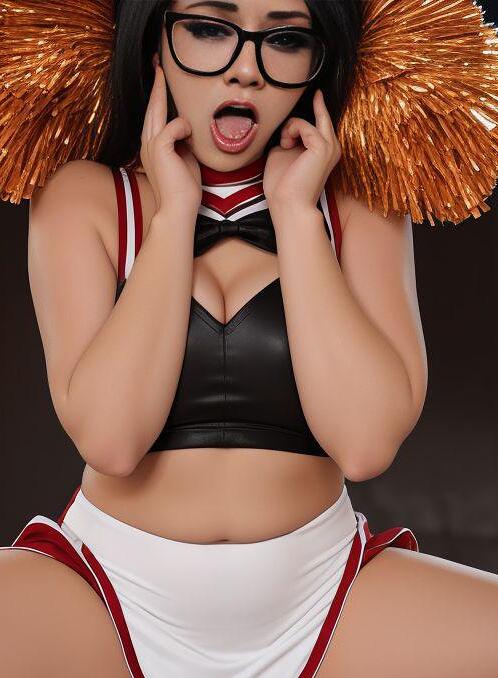 AI Porn Image of Totally Naked Glasses Cheerleader Bbw 18 Years Old Teen (18+)